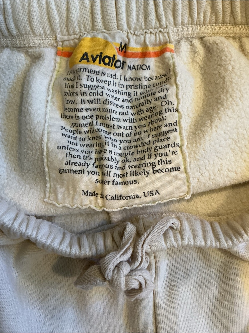 Aviator Nation Cream Jogger Sweatpants - Picture 5 of 5